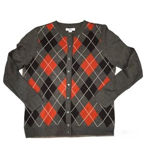 Croft and Barrow Argyle Extra Cozy Cardigan NWT Size Petite Small